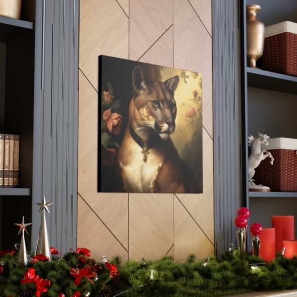Cougar Mountain Lion Vintage Antique Retro Canvas Wall Art – This Art Print Makes the Perfect Gift for any Nature Lover. Uplifting Decor