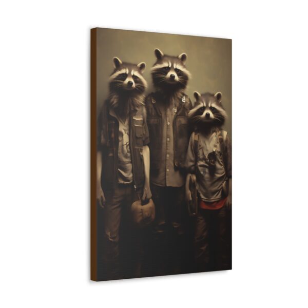 Urban Raccoon Family Portrait Painting Fine Art Print Canvas Gallery Wraps