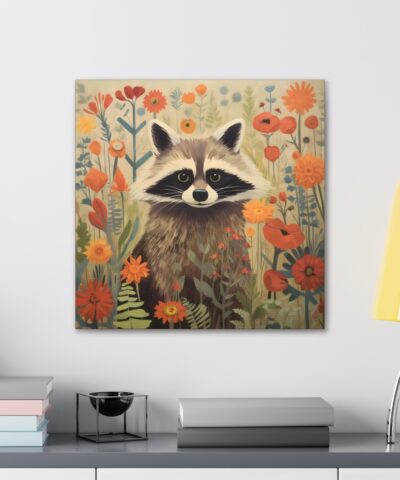 75767 189 400x480 - Mid-Century Modern Raccoon in a Garden Canvas Wall Art - This Art Print Makes the Perfect Gift for any Nature Lover. Uplifting Decor.