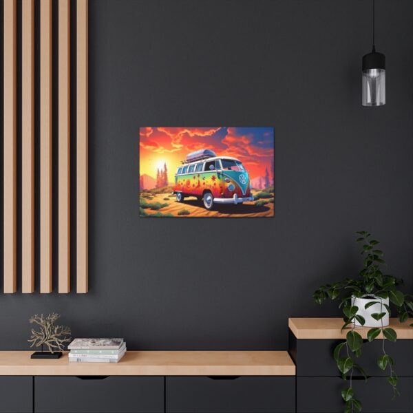 BOHO  60’s 70’s VW Van with Psychedelic Hippy Graphics Fine Art Print Canvas Gallery Wraps