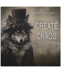 When in Doubt… Create Chaos Wolf BUsinesswoman Quote Canvas Gallery Wraps