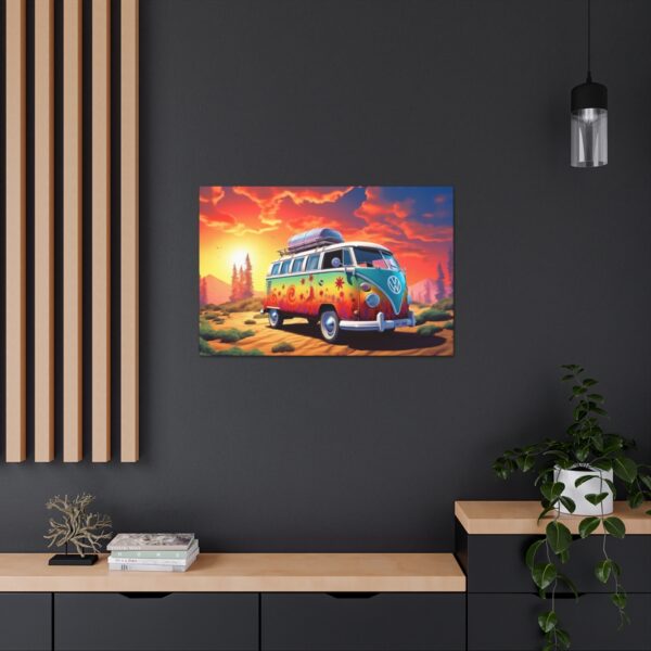 BOHO  60’s 70’s VW Van with Psychedelic Hippy Graphics Fine Art Print Canvas Gallery Wraps