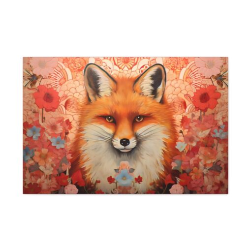 Japandi Red Fox Fine Art Print Canvas Gallery Wraps