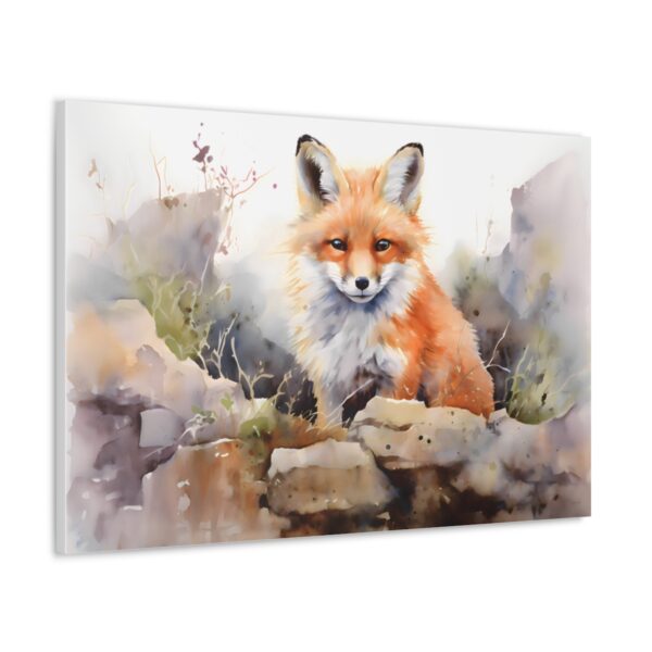 Baby Red Fox Pup Watercolor Painting –  Fine Art Print Canvas Gallery Wraps