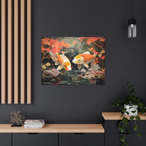 Japandi Koi Pond Fine Art Print Canvas Gallery Wraps
