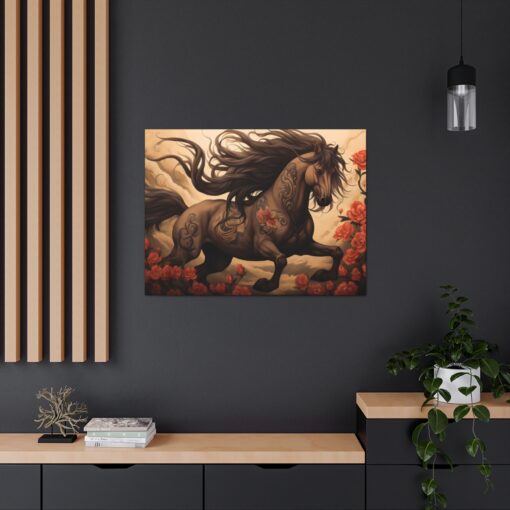 Japandi Black Stallion Fine Art Print Canvas Gallery Wraps