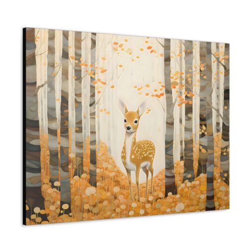 Japandi Fawn in Birch Woods Fine Art Print Canvas Gallery Wraps