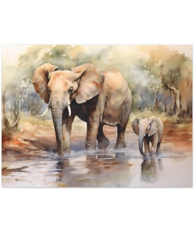 75779 393 400x480 - Mother Elephant with Baby Watercolor Painting -  Fine Art Print Canvas Gallery Wraps