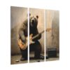 Grizzley Bear Playing Guitar Art Print Acrylic Prints (Triptych)