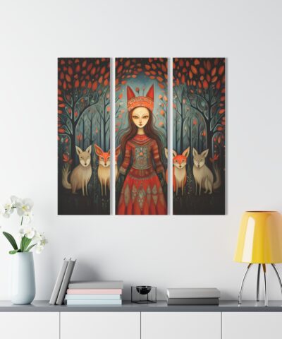 Freya the Norse Goddess and Her Foxes Art Print Acrylic Prints (Triptych)