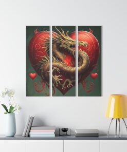 Unleash the Fire Within: Dragon Heart Triptych Acrylic Prints