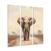 Minimalism Bull Elephant Art Print Acrylic Prints (Triptych)
