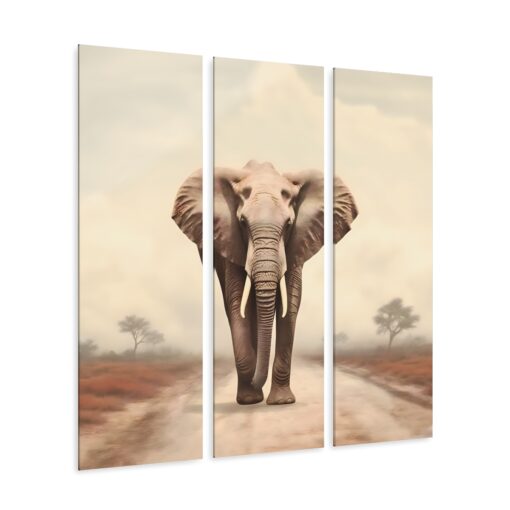 Minimalism Bull Elephant Art Print  Acrylic Prints (Triptych)