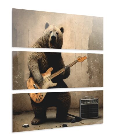 78407 5 400x480 - Grizzley Bear Playing Guitar Art Print Acrylic Prints (Triptych)