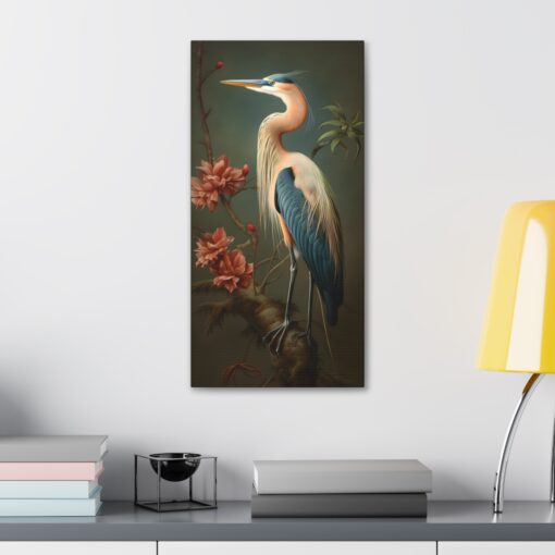 Vintage Naturalist Style Great Blue Heron Painting Fine Art Print Canvas Gallery Wraps