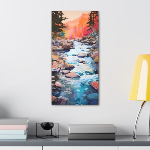 Naturism Pastel Painting of a Babbling Brook – Fine Art Print Canvas Gallery Wraps