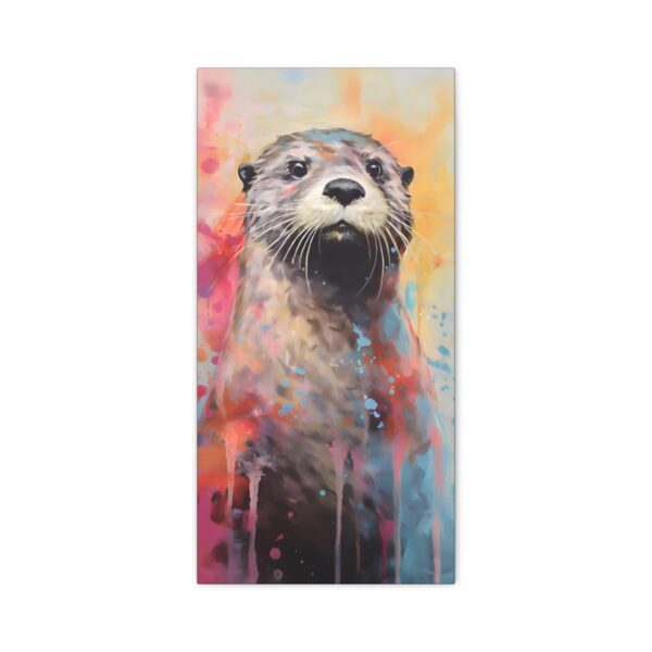 Naturism Pastel Painting of an Otter Portrait – Fine Art Print Canvas Gallery Wraps