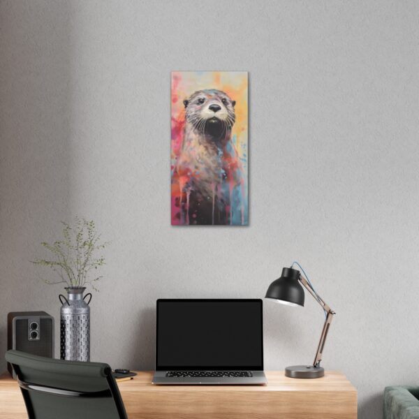 Naturism Pastel Painting of an Otter Portrait – Fine Art Print Canvas Gallery Wraps