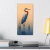 Naturism Great Blue Heron in Lake - Minimalism Style Painting Fine Art Print Canvas Gallery Wraps
