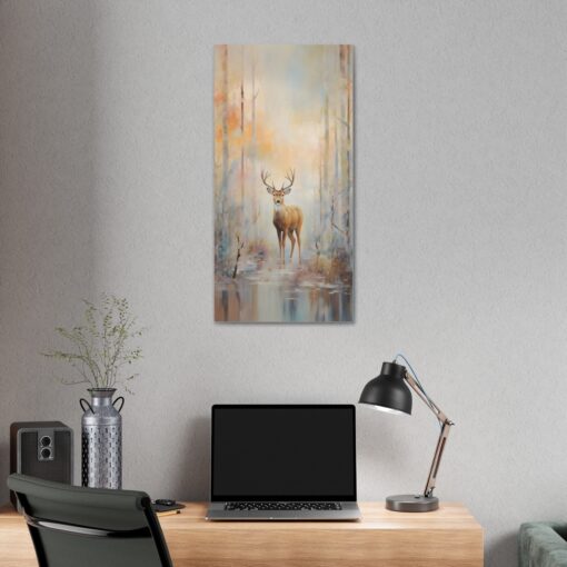 Naturism Deer in Aspen Forest -Pastel Painting – Fine Art Print Canvas Gallery Wraps
