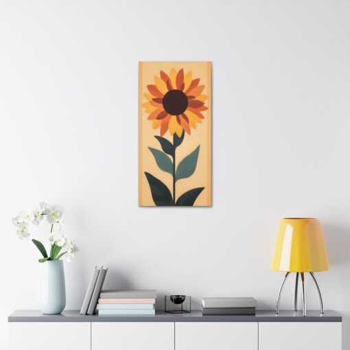 Naturism Sunflower in Minimalism Style Painting Fine Art Print Canvas Gallery Wraps