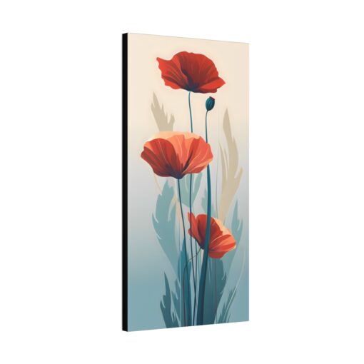 Naturism Poppies – Minimalism Style Painting Fine Art Print Canvas Gallery Wraps