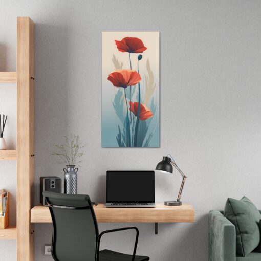 Naturism Poppies – Minimalism Style Painting Fine Art Print Canvas Gallery Wraps