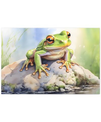 93920 4 400x480 - Frog on Rock Watercolor Painting -  Fine Art Print Canvas Gallery Wraps