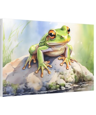 93920 5 400x480 - Frog on Rock Watercolor Painting -  Fine Art Print Canvas Gallery Wraps