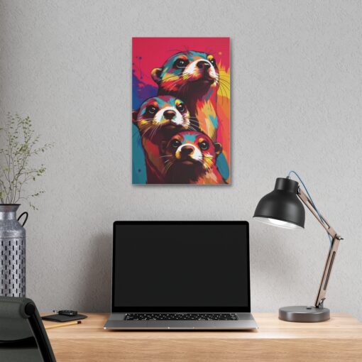 Pop Art Otter Family Painting – Fine Art Print Canvas Gallery Wraps