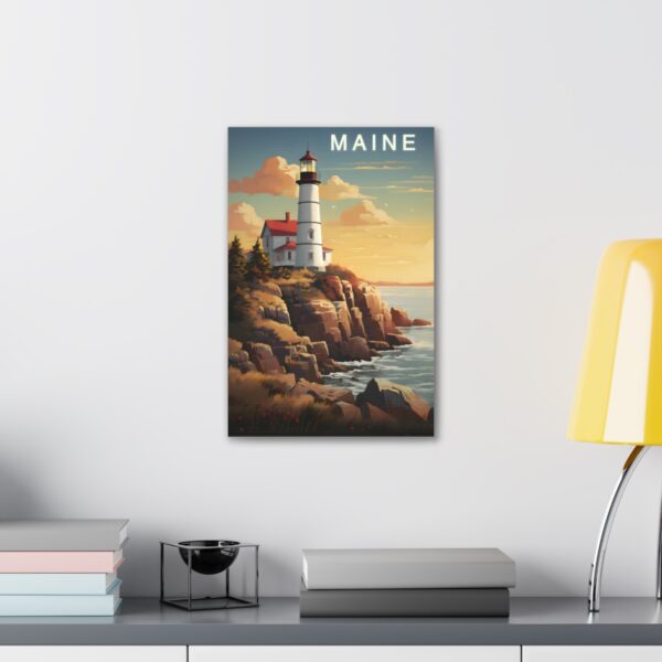 Vintage Maine Poster Print | Fine Art on Canvas Wrap