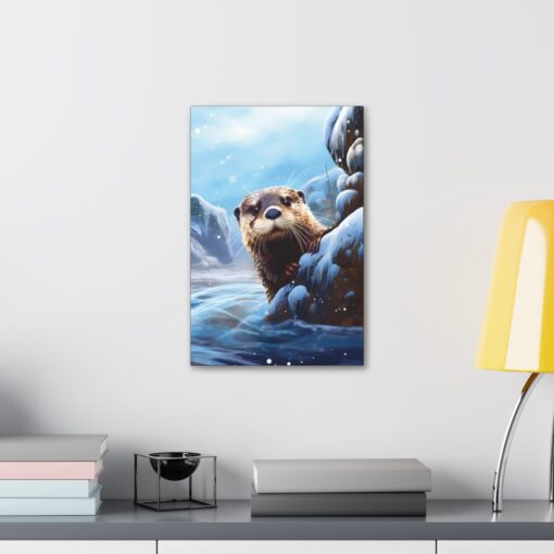 Winter Otter Painting – Fine Art Print Canvas Gallery Wraps