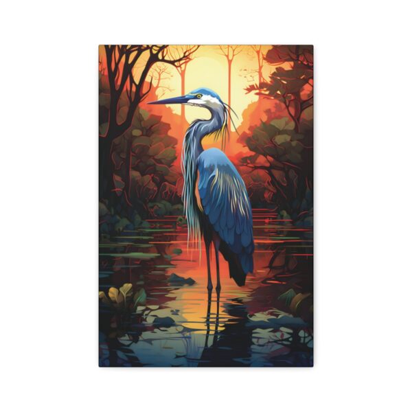 Great Blue Heron Sunset Painting – Fine Art Print Canvas Gallery Wraps