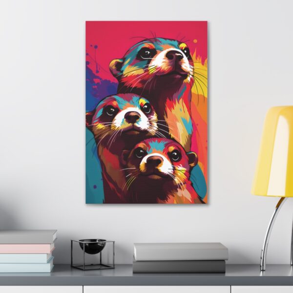 Pop Art Otter Family Painting – Fine Art Print Canvas Gallery Wraps