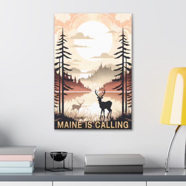 Vintage “Maine is Calling” Poster Print | Fine Art on Canvas Wrap
