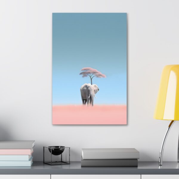 Minimalism Blue Sky Elephant Art Painting on Canvas Wrap