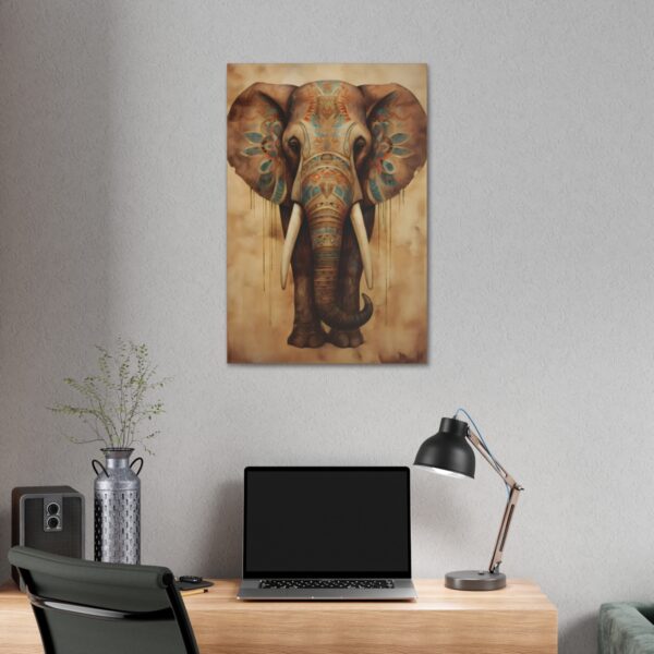 Native Tribal Bull Elephant Art Painting on Canvas Wrap