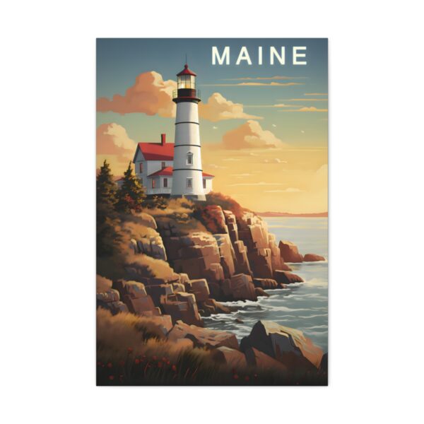 Vintage Maine Poster Print | Fine Art on Canvas Wrap