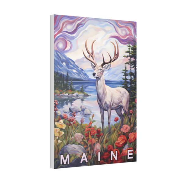Whimsical White Deer Maine Poster Print | Fine Art on Canvas Wrap