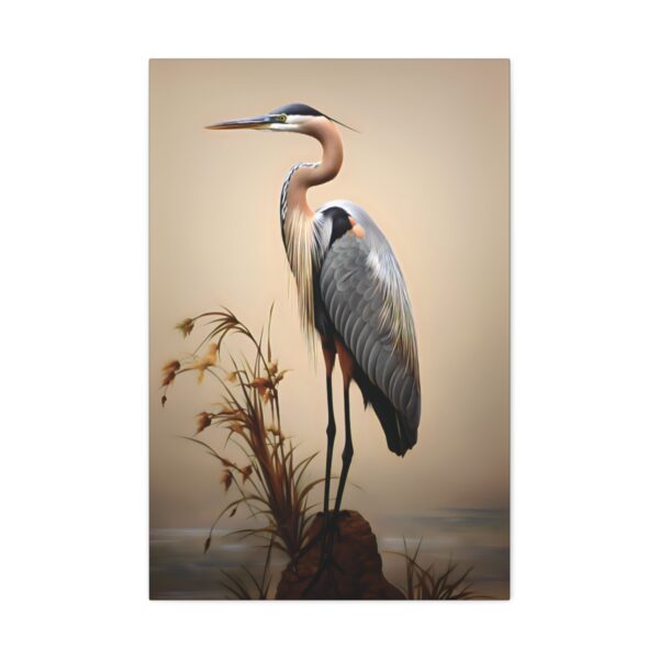 Minimalism Great Blue Heron Painting – Fine Art Print Canvas Gallery Wraps