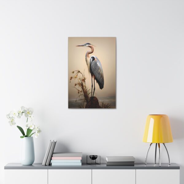 Minimalism Great Blue Heron Painting – Fine Art Print Canvas Gallery Wraps