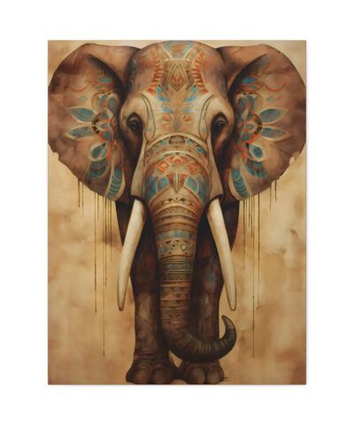 93945 45 400x480 - Native Tribal Bull Elephant Art Painting on Canvas Wrap