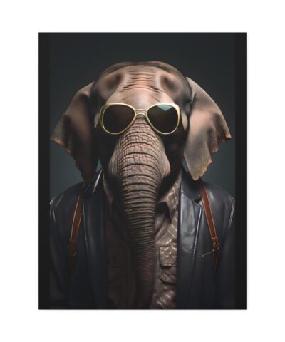 Too Cool Elephant Wearing Sunglasses Canvas Wrap