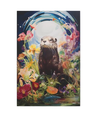 93946 25 400x480 - Impressionism Midnight Otter Painting - Fine Art Print Canvas Gallery Wraps