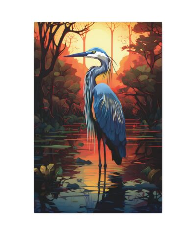 93946 33 400x480 - Great Blue Heron Sunset Painting - Fine Art Print Canvas Gallery Wraps