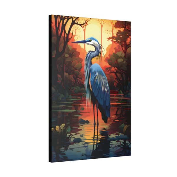 Great Blue Heron Sunset Painting – Fine Art Print Canvas Gallery Wraps
