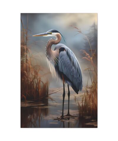93946 61 400x480 - Great Blue Heron Morning Painting - Fine Art Print Canvas Gallery Wraps