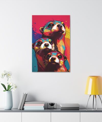 93946 8 400x480 - Pop Art Otter Family Painting - Fine Art Print Canvas Gallery Wraps