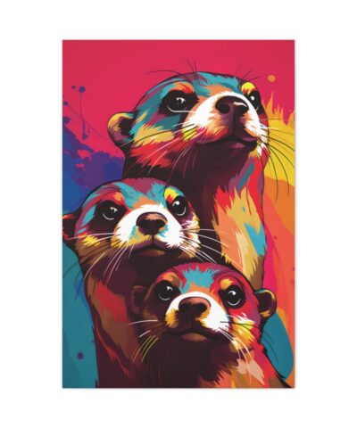 93946 9 400x480 - Pop Art Otter Family Painting - Fine Art Print Canvas Gallery Wraps