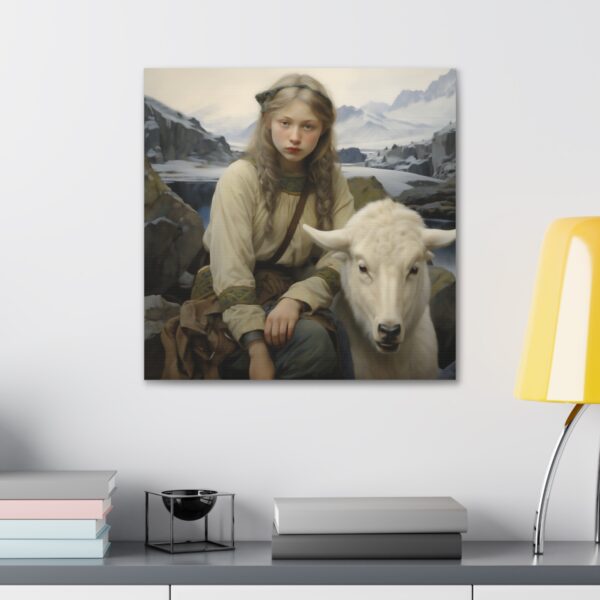 Freya the Norse Goddess in Human Form Art Painting on Canvas Wrap